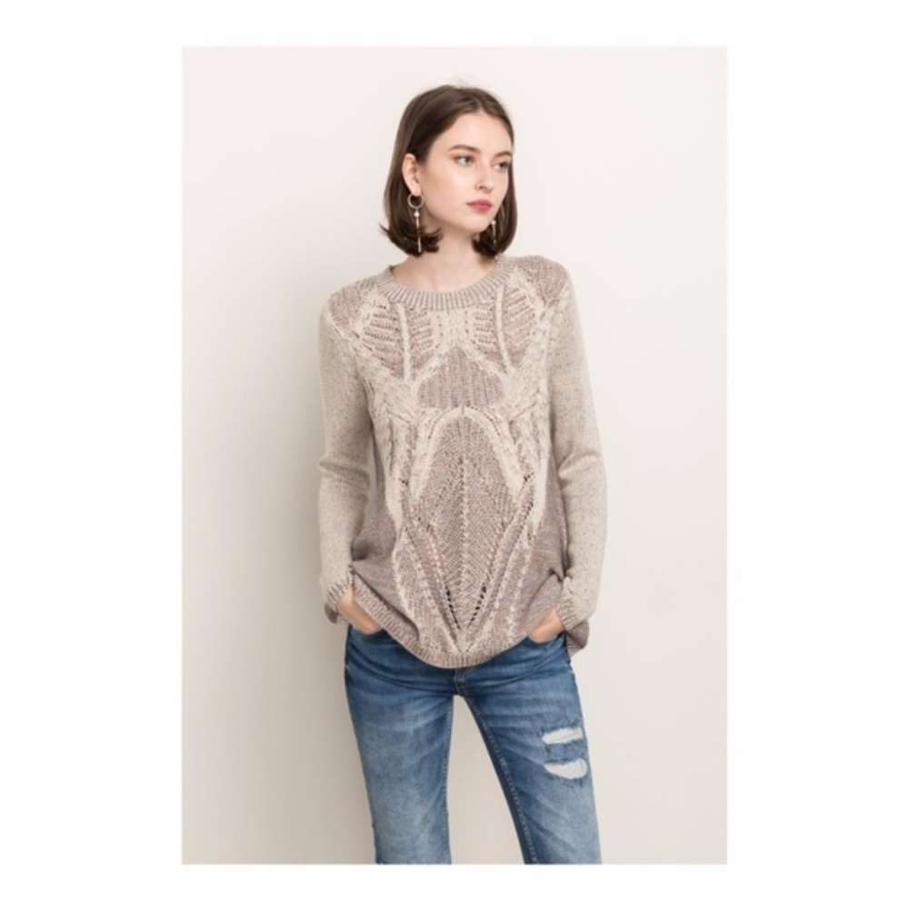 Mystree Reversed Texture Sweater Top